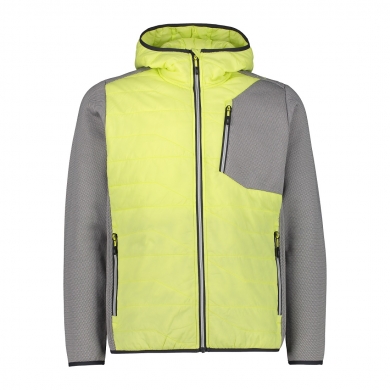 CMP Functional Hybrid Jacket with Hood and Front Padding Lime Men